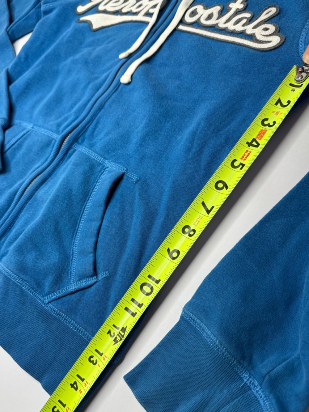 Aeropostale Y2K Blue Full Zip Embroidered Graphic Hoodie 2010 Size Women’s S - Picture 7 of 8